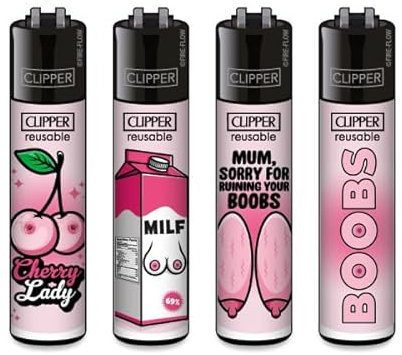 Clipper Feuerzeug 4er Set - FFX Collection (FFX Boobs)