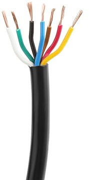 DARKGUARD Câble Remorque 7 Fils de Cuivre 0,5mm², Câble Électrique pour Remorque 7 Broches 5M, 12V/24V Fil Automobile à 7 Conducteurs pour Caravane Voiture Camping-Car RV