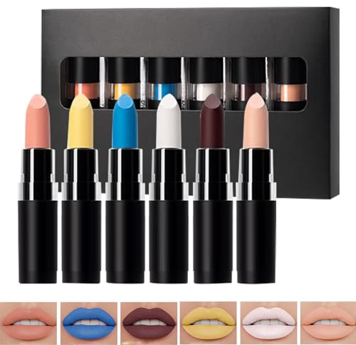 Lippenstift Makeup Sets Finish Goth Lippen Gloss Set | Halloween Make Up Accessoire Langanhaltendes Lippenstift Set Für Reise Festivals Und Alltag