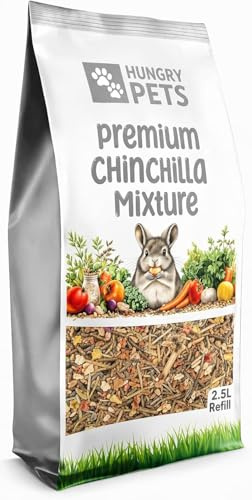 Hungry Pets Chinchilla & Degu Food, Premium Mix, 2.5L Refill Bag | Refill Bag