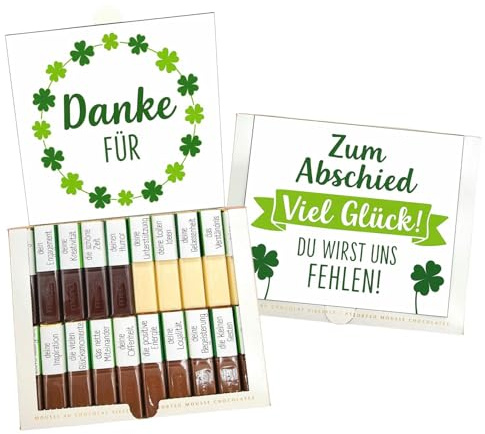 Merci Packung Abschied Kollege & Kollegin | Dankeschön Geschenk Kollegen | Abschiedsgeschenk Jobwechsel, Ruhestand, Rente,Last Minute Geschenk Idee MERCI 250g Banderolen Aufkleber Schokolade DI