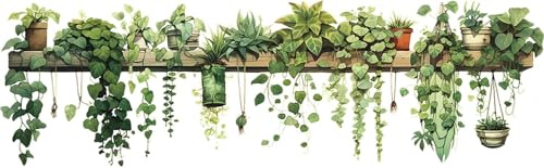 Nature Green Plants Peel and Stick Wall Decals Wallpaper,Stick Wall Art Decals for Living Room Bedroom Tv Background Wall Decoration (1)
