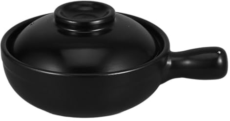 BIUDECO Olla de Barro Japonesa Tradicional de 600ml para Cocinar con Tapa, Multifuncional y Adecuada para Guisos en Reuniones Familiares