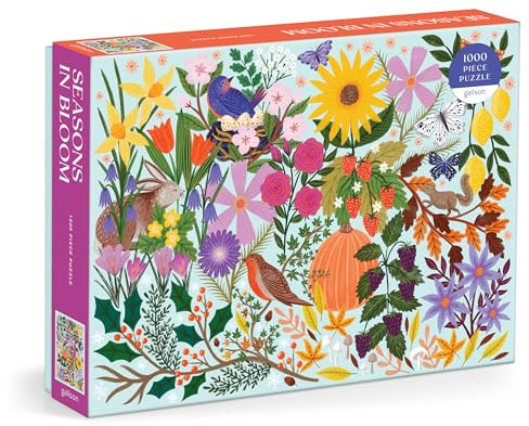 Galison Seasons In Bloom – 1000 Piece Jigsaw Puzzle Featuring Beautiful Artwork Of Nature Across All Seasons