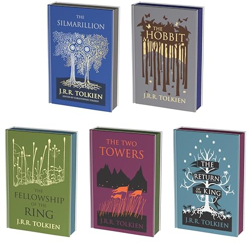 J. R. R. Tolkien Middle-earth Collector's Edition Set (5 Books): Hobbit, Silmarillion, Lord of the Rings (Fellowship, Two Towers, Return of the King)