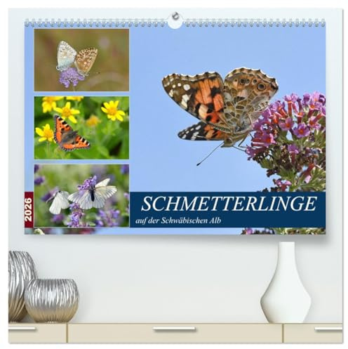 Schmetterlinge auf der Schwäbischen Alb (hochwertiger Premium Wandkalender 2026 DIN A2 quer), Kunstdruck in Hochglanz: Wunderschöne Falter auf herrlichen Blüten (CALVENDO Tiere)