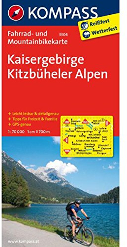 Kaisergebirge - Kitzbüheler Alpen: Fahrrad- und Mountainbikekarte. GPS-genau. 1:70000 (KOMPASS-Fahrradkarten International, Band 3304)