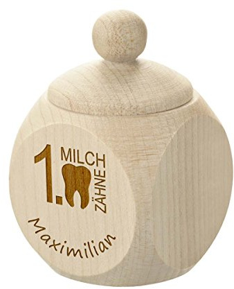 polar-effekt Milchzahndose personalisiert aus Ahornholz, mit Zahn-Motiv | Kleine Zahndose für erste Erinnerungen: ein persönliches Kindergeschenk zur Einschulung oder zum ersten Wackelzahn.