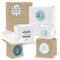 DIY itenga AdventskalenderSet V03 zum Selberbefüllen 24x Quader Würfel gemischt WEISS/BRAUN (Kraftkarton) + Sticker (Motiv Z05 Blautöne Nordic)