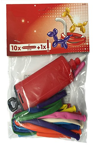 CARPETA 10 Bunte Modellier-Ballons mit Luft-Pumpe // für Figuren aus Luftballons Kindergeburtstag Modellierballons