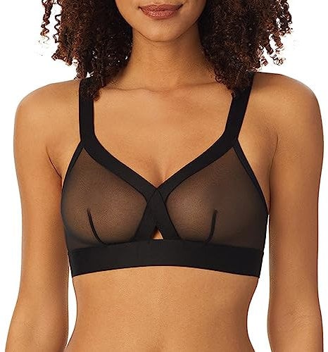 DKNY Intimates Damen Sheers Wirefree Softcup Bügelloser BH, Schwarz (Black Bp), Small