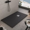 OLIMPO DOCCE - Piatto doccia in marmoresina Nero effetto pietra cemento PLUS - 90x110