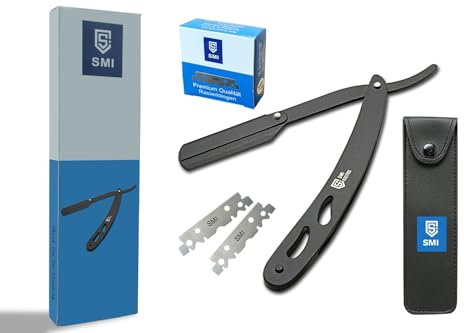 SMI Rasiermesser Herren Mehrfarbig Rasiermesser mit Wechselklinge Barber Rasierer Bart Rasierer Rasier Messer Bartmesser (Wechselklinge Modern 1202)