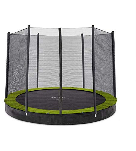 Plum Unisex's 27559 12ft Circular In Ground Trampoline with Enclosure, Black/Yellow