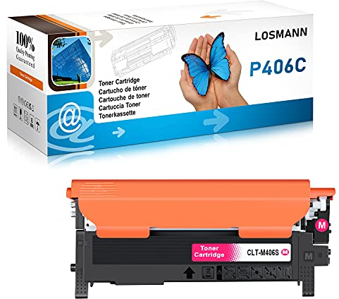 LOSMANN 1x Magenta Toner Kompatibel für Samsung CLT-406S CLP-360 CLT-M406S für Samsung CLX-3300 CLX-3302 CLX-3303 CLX-3303FW CLX-3304 CLX-3305 CLX-3305FN CLX-3305FW CLX-3305W CLP-367W CLP-368 CLP-360