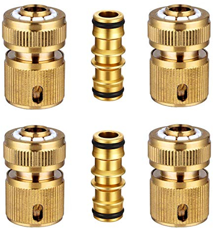 Hydrogarden 6 Packung Gartenschlauch Schnellkupplung Schlauchendkupplung Doppel-Schlauchendkupplung Extender für Join Garden 1/2 Zoll Schlauchrohr