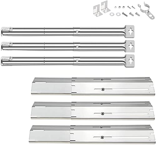 Denmay - Kit de reparación de Repuesto para Charbroil 463420509, 463460708, 463460710 Barbacoa a Gas, quemadores de Acero Inoxidable, Tubo Cruzado de Transporte, Placa de Calor domadores de Llama