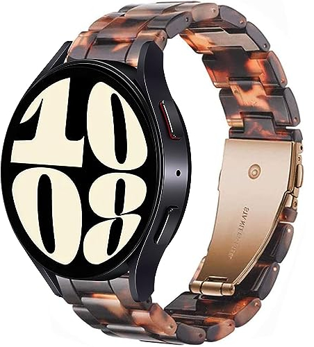Miimall Correa de Resina Compatible con Samsung Galaxy Watch 5/5pro/4/4 Classic/3/Active 2, 20mm Ligera Pulsera con Hebilla de Metal, Correa de Repuesto para Samsung Galaxy Watch, Carey
