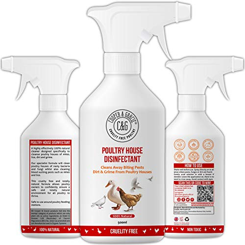 C&G Pets | Poultry House Disinfectant 500ML | Cleans Away Biting Pests & Grime Away From Poultry Houses | Pet Disinfectant Better Than Ground Sanitising Powder For Poultry And Chicken Mite Powder
