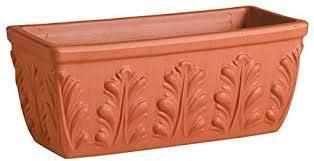 Cassetta Rettangolare in Terracotta Foglia Roma CM 50 Vaso per Piante
