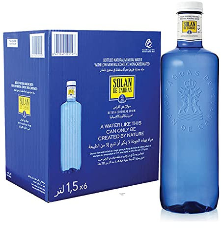 Solan De Cabras Agua mineral PET 1,5 L x 6 / Agua potable premium creada por la naturaleza
