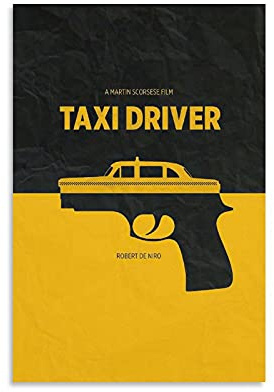 GNKIO Taxi Driver Robert De NIRO Poster Leinwand Kunst Poster und Wand Kunst Bild Druck Moderne Familie Schlafzimmer Dekor Poster 12x18inch(30x45cm)