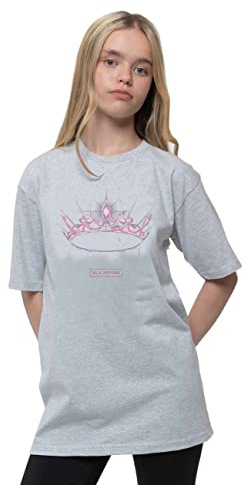 Rockoff Trade Blackpink T Shirt The Album Crown Logo Nouveau Officiel Homme Gris Size