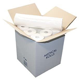 9 Ärzterollen/Ärztekrepp | 59 cm breit | weich und saugfähig | 2-lagig | Zellstoff | 50 Meter Länge | 139 Abrisse | Lieferumfang: 9 Rollen im Karton