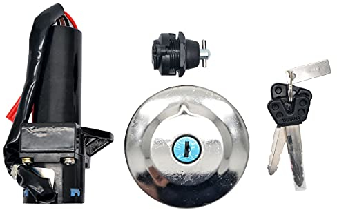 TOTMOX motocicleta interruptor de encendido eléctrico cerradura con 2 llaves, llave de bloqueo de asiento de tapa de combustible para Ya-ma-ha Ybr125 Ybr 125 2007-2014 ZH
