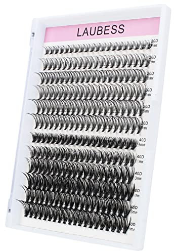 Wimpern Extensions 240 Pcs Fake Lashes 20D/40D D Curl Mixed Tray Cluster Lashes DIY Lashes Extension Falsche Wimpern Einzelne Wimpern Individual Lashes (20D/40D-0.07D-9-16mm)