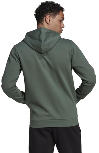 adidas Mens 3-Stripes Fleece Hooded Sweatshirt, Green Oxide-linen Green, XL/Tall