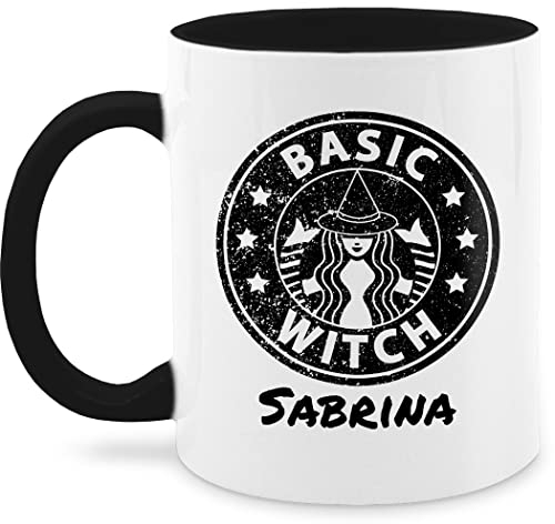 Tasse Tassen 325ml - Halloween - Coffee Witch Basic - Sterntaler Kaffee Hexe mit Wunschname - 325 ml - Schwarz - hexen personalisierte witches haferl witcher name häferl mug cup teetasse