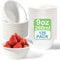 greensight 125 Stück Pappschalen Einweg Suppenschalen 260ML aus Zuckerrohr Einweggeschirr Schalen Einmal Einwegsuppenschale Bio Suppenschüssel Rund Weiß Kompostierbares