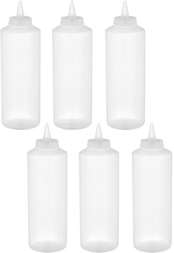 Stalwart DA-WQSB12WC 6 Pack of Squeeze Sauce Bottles 255ml/12oz Clear