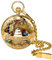 JewelryWe Taschenuhr Damen Musikbox Musikautomat Musik zum Geburtstag Kettenuhr Analog Quarz Uhr mit Halskette Kette Pocket Watch Geschenk Gold