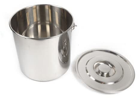 Seau en Acier Inoxydable Seau de qualité Alimentaire en Acier Inoxydable avec Anse Couvercle 20L Type étanche Bonne étanchéité Convient pour Les Grand pour la Cuisine extérieure Peut contenir