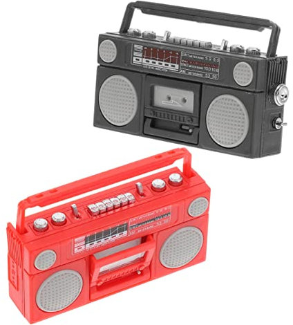 STOBOK 2 Stücke Modell Radio Desktop Desktop Zubehör Vintage Simulierte Radio Mini Radio Handwerk Miniatur Radio Statuen Puppenhaus Spielhaus Kunststoff Mini Handwerk