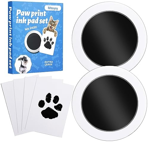 Mtoysy Pfotenabdruck Set Hund und Katze, Pfotenabdruck Stempelkissen, Baby Handabdruck und Fußabdruck Set, Clean Touch Abdruckset Hund, Andenken Familie Geschenk, Baby Abdruckset (2 PCS)
