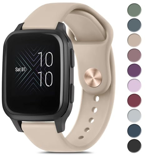 20MM Watch Cinturino per Garmin Venu Sq Music/Venu Sq 2 Music/Venu Sq 2 /Venu Sq/Venu 2 /Venu 3 Plus,Silicone Cinturino per Uomo Donna,Tè al Latte