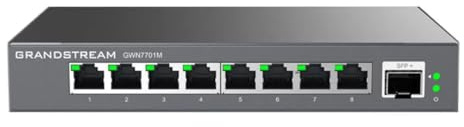 GRANDSTREAM GWN7701M Multi-Gigabit-Switch, Nicht verwaltbar, 2,5 GHz, 8 x 2,5 GbE, 1 x SFP+, Metallgehäuse, 12 V/1 A, PSU Marke