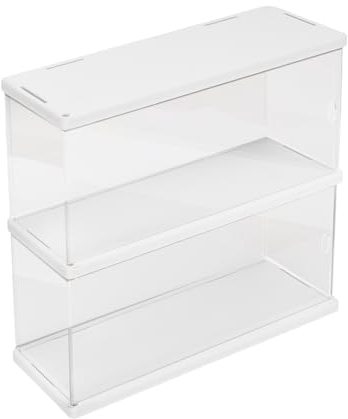 DICOSMETIC 2 Stöckige Transparente Vitrine Acryl Display Riser Ständer Mit Tür Modellblöcke Minifiguren Vitrine 300x95x256mm Display-Ständer Für Die Display Sammlung