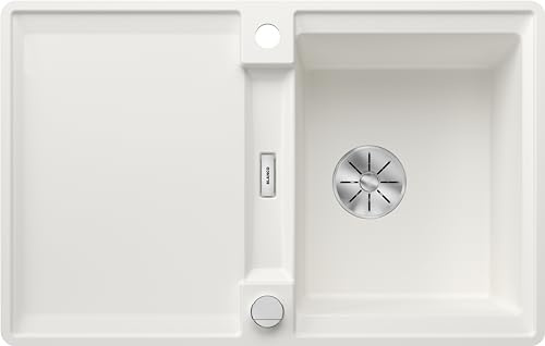 BLANCO ADIRA 45 S-F | Granitspüle aus SILGRANIT weiß | [77x49x21,2 cm] | für 45 cm breite Unterschränke | Einbauart: Flächenbündig | Reinigungsfreundliche Öberfläche | reversibel