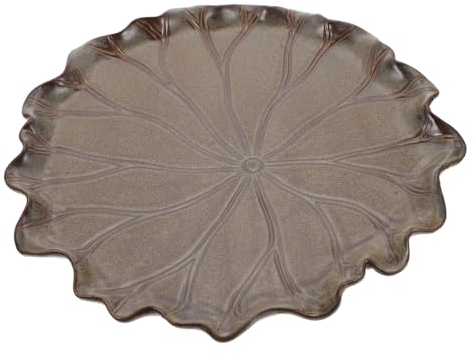BESPORTBLE 1pc Ceramic Lotus Leaf Tray Lotus Leaf Plate Ceramics Asparagus