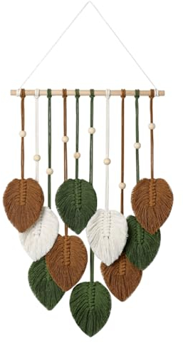 Betylifoy Makramee Wandbehang Boho Wanddekor Böhmische Handarbeit Gewebte Blatt Wandkunst Dekor Wandteppich boho Schicke Hängende Wohnkultur für Schlafzimmer Wohnzimmer Büro Flur