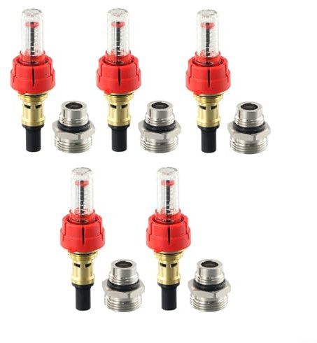 Donkivvy 1/2/5/10/20 Stück - durchflußmengenmesser für fussbodenheizung heizkreisverteiler durchflussmesser flowmeter topmeter DN25 - durchflussanzeiger fußbodenheizung(5 Stück)