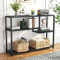 Tribesigns Mesa consola pequeña de color negro con estantes, 108 cm, mesa auxiliar vintage detrás de mesa de centro para salón, entrada, pasillo, vestíbulo, soporte de TV