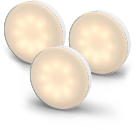 CALEX Spot On LED Unterbauleuchte, USB aufladbar, dimmbar, Magnet & 3M-Klebemontage, 2700K Warmweißes Licht, 3er Pack