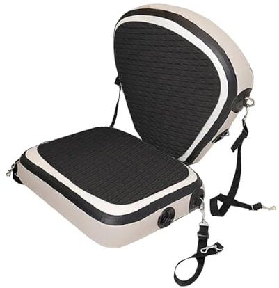 F Fityle Kajak-Sitz, aufblasbar, aufblasbar, mit verstellbarem Riemen, zum Sitzen auf dem oberen Sitz, Kanu-Sitz für Fischerboote, Rafting-Kajaks, SCHWARZ