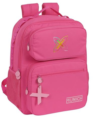 Safta MUNICH FRESA - Mochila para Portátil 14.1, Ideal para Jóvenes de Diferentes Edades, Cómoda y Versátil, Calidad y Resistencia, 33x16x42 cm, Color