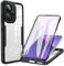 COMAKU Funda Xiaomi Poco F6 5G, 360 Grados y Protector Antigolpes [Ultra Hybrid] Transparent PC Dura Resistente + Silicona Bumper, Doble Cara Carcasa - Negro